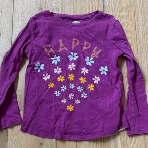 Old Navy Purple Long Sleeve Tee with Floral Print